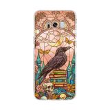 PrintiFy Samsung Galaxy S8 Plus ile Uyumlu Vitray Bilge Kuzgun Tasarımlı Şeffaf Silikon Kılıf
