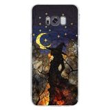 PrintiFy Samsung Galaxy S8 Plus ile Uyumlu Vitray Cadı Saati Tasarımlı Şeffaf Silikon Kılıf