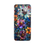 PrintiFy Samsung Galaxy S8 Plus ile Uyumlu Vitray Mücevher Flora Tasarımlı Şeffaf Silikon Kılıf