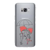 PrintiFy Samsung Galaxy S8 Plus Uyumlu Kamera Korumalı Kapak Aşk Tasarımlı Şeffaf Kılıf