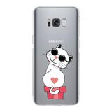 PrintiFy Samsung Galaxy S8 Plus Uyumlu Kamera Korumalı Kapak Coolcat Tasarımlı Şeffaf Kılıf