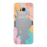 Printify Samsung Galaxy S8 Plus Uyumlu Kamera Korumalı Kapak Karışık Renkler Tasarımlı Şeffaf Kılıf