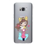 PrintiFy Samsung Galaxy S8 Plus Uyumlu Kamera Korumalı Kapak Vespagirl Tasarımlı Şeffaf Kılıf