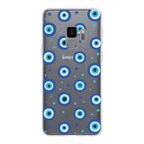 PrintiFy Samsung Galaxy S9 ile Uyumlu 1mm Slim Fit Nazar Boncuğu 1 Baskılı Şeffaf Kılıf