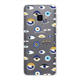 PrintiFy Samsung Galaxy S9 ile Uyumlu 1mm Slim Fit Nazar Boncuğu 2 Baskılı Şeffaf Kılıf