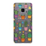 PrintiFy Samsung Galaxy S9 ile Uyumlu 1mm Slim Fit Water Color 4 Baskılı Şeffaf Kılıf