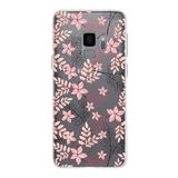 PrintiFy Samsung Galaxy S9 ile Uyumlu Kapak Floral Kırmızı Tasarımlı 1mm Fit Şeffaf Silikon Kılıf