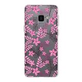 PrintiFy Samsung Galaxy S9 ile Uyumlu Kapak Floral Pembe Tasarımlı 1mm Fit Şeffaf Silikon Kılıf