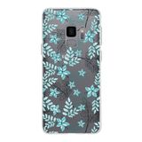 PrintiFy Samsung Galaxy S9 ile Uyumlu Kapak Floral Su Yeşili Tasarımlı 1mm Fit Şeffaf Silikon Kılıf