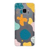 PrintiFy Samsung Galaxy S9 ile Uyumlu Kapak Geometrik Şekiller Tasarımlı 1mm Fit Şeffaf Silikon Kılıf