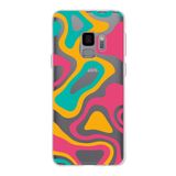 PrintiFy Samsung Galaxy S9 ile Uyumlu Kapak Renkli Desen B Turuncu Tasarımlı 1mm Fit Şeffaf Silikon Kılıf