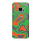 PrintiFy Samsung Galaxy S9 ile Uyumlu Kapak Renkli Desen E Yeşil Tasarımlı 1mm Fit Şeffaf Silikon Kılıf