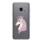 PrintiFy Samsung Galaxy S9 ile Uyumlu Kapak Unicorn Tasarımlı 1mm Fit Şeffaf Silikon Kılıf