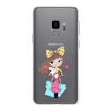 PrintiFy Samsung Galaxy S9 ile Uyumlu Kapak Vespagirl Tasarımlı 1mm Fit Şeffaf Silikon Kılıf