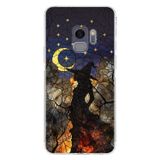 PrintiFy Samsung Galaxy S9 ile Uyumlu Vitray Cadı Saati Tasarımlı Şeffaf Silikon Kılıf