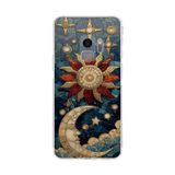 PrintiFy Samsung Galaxy S9 ile Uyumlu Vitray Sol ve Luna Tasarımlı Şeffaf Silikon Kılıf