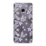 PrintiFy Samsung Galaxy S9 Kamera Korumalı Kapak Floral Lila Tasarımlı Şeffaf Kılıf