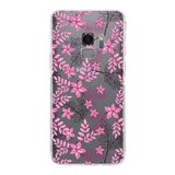 PrintiFy Samsung Galaxy S9 Kamera Korumalı Kapak Floral Pembe Tasarımlı Şeffaf Kılıf