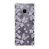 Printify Samsung Galaxy S9 Köşe Korumalı Antişok Kapak Floral Lila Tasarımlı Şeffaf Kılıf