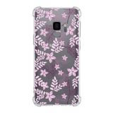 Printify Samsung Galaxy S9 Köşe Korumalı Antişok Kapak Floral Pudra Tasarımlı Şeffaf Kılıf