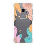 PrintiFy Samsung Galaxy S9 Köşe Korumalı Antişok Kapak Karışık Renkler Tasarımlı Şeffaf Kılıf