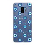 PrintiFy Samsung Galaxy S9 Plus ile Uyumlu 1mm Slim Fit Nazar Boncuğu 1 Baskılı Şeffaf Kılıf