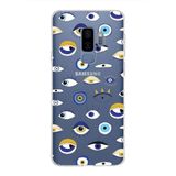 PrintiFy Samsung Galaxy S9 Plus ile Uyumlu 1mm Slim Fit Nazar Boncuğu 2 Baskılı Şeffaf Kılıf