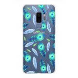 PrintiFy Samsung Galaxy S9 Plus ile Uyumlu 1mm Slim Fit Nazar Boncuğu 3 Baskılı Şeffaf Kılıf