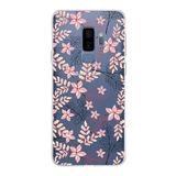 PrintiFy Samsung Galaxy S9 Plus ile Uyumlu Kapak Floral Kırmızı Tasarımlı 1mm Fit Şeffaf Silikon Kılıf