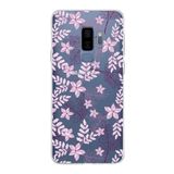 PrintiFy Samsung Galaxy S9 Plus ile Uyumlu Kapak Floral Pudra Tasarımlı 1mm Fit Şeffaf Silikon Kılıf