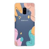 PrintiFy Samsung Galaxy S9 Plus ile Uyumlu Kapak Karışık Renkler Tasarımlı 1mm Fit Şeffaf Silikon Kılıf