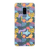 PrintiFy Samsung Galaxy S9 Plus ile Uyumlu Kapak Memphis Desen - 2 Tasarımlı 1mm Fit Şeffaf Silikon Kılıf