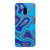 PrintiFy Samsung Galaxy S9 Plus ile Uyumlu Kapak Renkli Desen C Mavi Tasarımlı 1mm Fit Şeffaf Silikon Kılıf