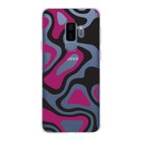 PrintiFy Samsung Galaxy S9 Plus ile Uyumlu Kapak Renkli Desen D Siyah Tasarımlı 1mm Fit Şeffaf Silikon Kılıf