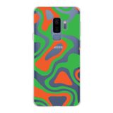 PrintiFy Samsung Galaxy S9 Plus ile Uyumlu Kapak Renkli Desen E Yeşil Tasarımlı 1mm Fit Şeffaf Silikon Kılıf