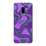 PrintiFy Samsung Galaxy S9 Plus ile Uyumlu Kapak Renkli Desen F Mor Tasarımlı 1mm Fit Şeffaf Silikon Kılıf