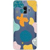 Printify Samsung Galaxy S9 Plus Kamera Korumalı Kapak Geometrik Şekiller Tasarımlı Şeffaf Kılıf