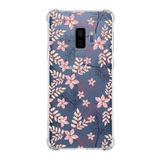 Printify Samsung Galaxy S9 Plus Köşe Korumalı Antişok Kapak Floral Kırmızı Tasarımlı Şeffaf Kılıf