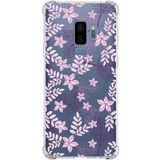 Printify Samsung Galaxy S9 Plus Köşe Korumalı Antişok Kapak Floral Pudra Tasarımlı Şeffaf Kılıf
