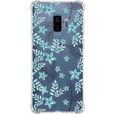Printify Samsung Galaxy S9 Plus Köşe Korumalı Antişok Kapak Floral Su Yeşili Tasarımlı Şeffaf Kılıf