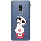 PrintiFy Samsung Galaxy S9 Plus Uyumlu Kamera Korumalı Kapak Coolcat Tasarımlı Şeffaf Kılıf