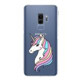 PrintiFy Samsung Galaxy S9 Plus Uyumlu Kamera Korumalı Kapak Unicorn Tasarımlı Şeffaf Kılıf