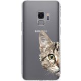 PrintiFy Samsung Galaxy S9 Uyumlu Kamera Korumalı Kapak Catface Tasarımlı Şeffaf Silikon Kılıf
