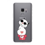 PrintiFy Samsung Galaxy S9 Uyumlu Kamera Korumalı Kapak Coolcat Tasarımlı Şeffaf Kılıf