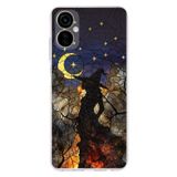 PrintiFy Tecno Camon 19 Neo ile Uyumlu Vitray Cadı Saati Tasarımlı Şeffaf Silikon Kılıf