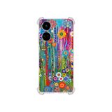 PrintiFy Tecno Camon 19 Pro ile Uyumlu Düşlerin Dansı serisi Folklorik Bahçe Tasarımlı Uv Baskılı Köşe Korumalı Antişok Kılıf