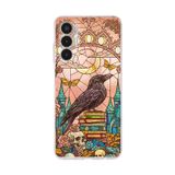 PrintiFy Tecno Pova 3 ile Uyumlu Vitray Bilge Kuzgun Tasarımlı Şeffaf Silikon Kılıf
