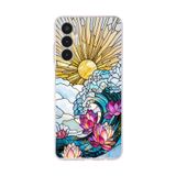 PrintiFy Tecno Pova 3 ile Uyumlu Vitray Okyanus Sabahı Tasarımlı Şeffaf Silikon Kılıf