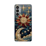 PrintiFy Tecno Pova 3 ile Uyumlu Vitray Sol ve Luna Tasarımlı Şeffaf Silikon Kılıf