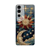 PrintiFy Tecno Pova Neo 2 ile Uyumlu Vitray Sol ve Luna Tasarımlı Şeffaf Silikon Kılıf